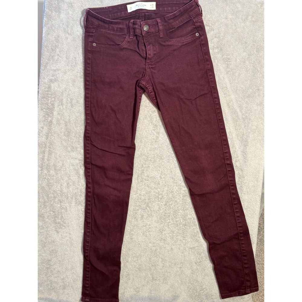 Women's Abercrombie & Fitch Burgundy Maroon Skinny Jeans Size 2R